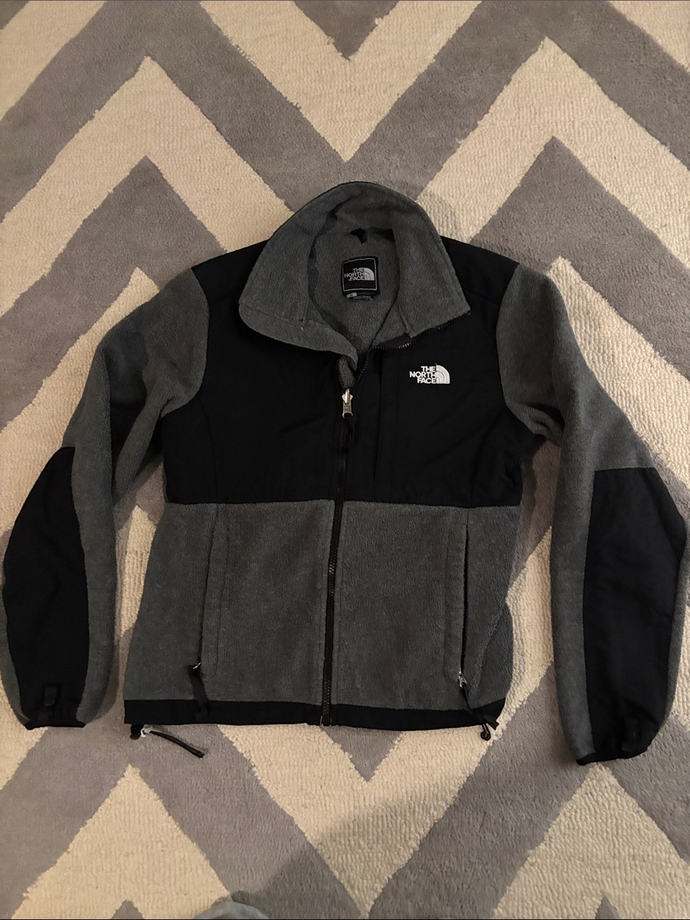 Women’s Grey and Black North Face Zip-Up Fleece